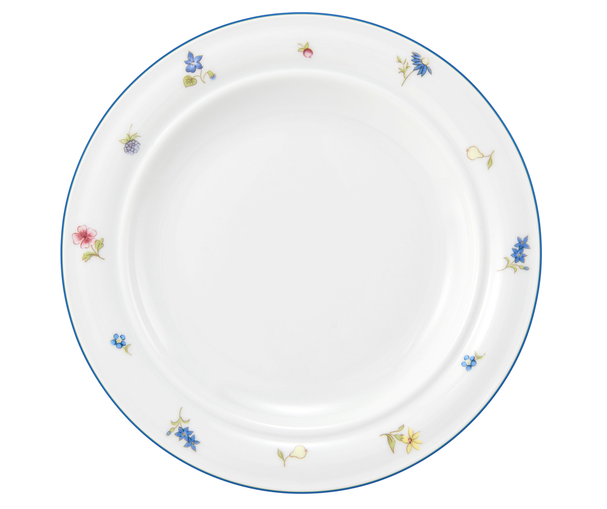 Teller rund flach 20cm Fahne COMMUNITY streublume blaue linie