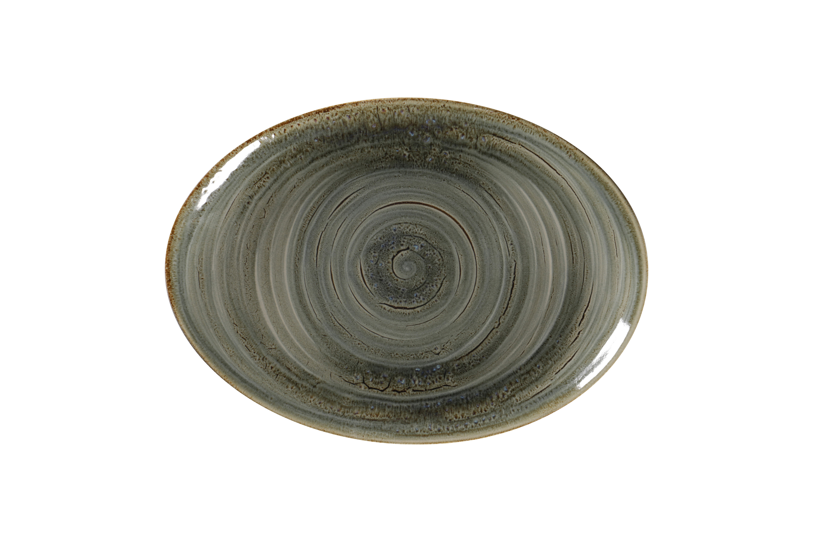 Platte oval 32x23cm RAKSTONE SPOT peridot green