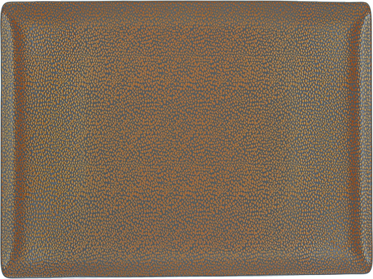 Platte rechteckig coup 27x20cm PURITY PEARLS METALLIC gold