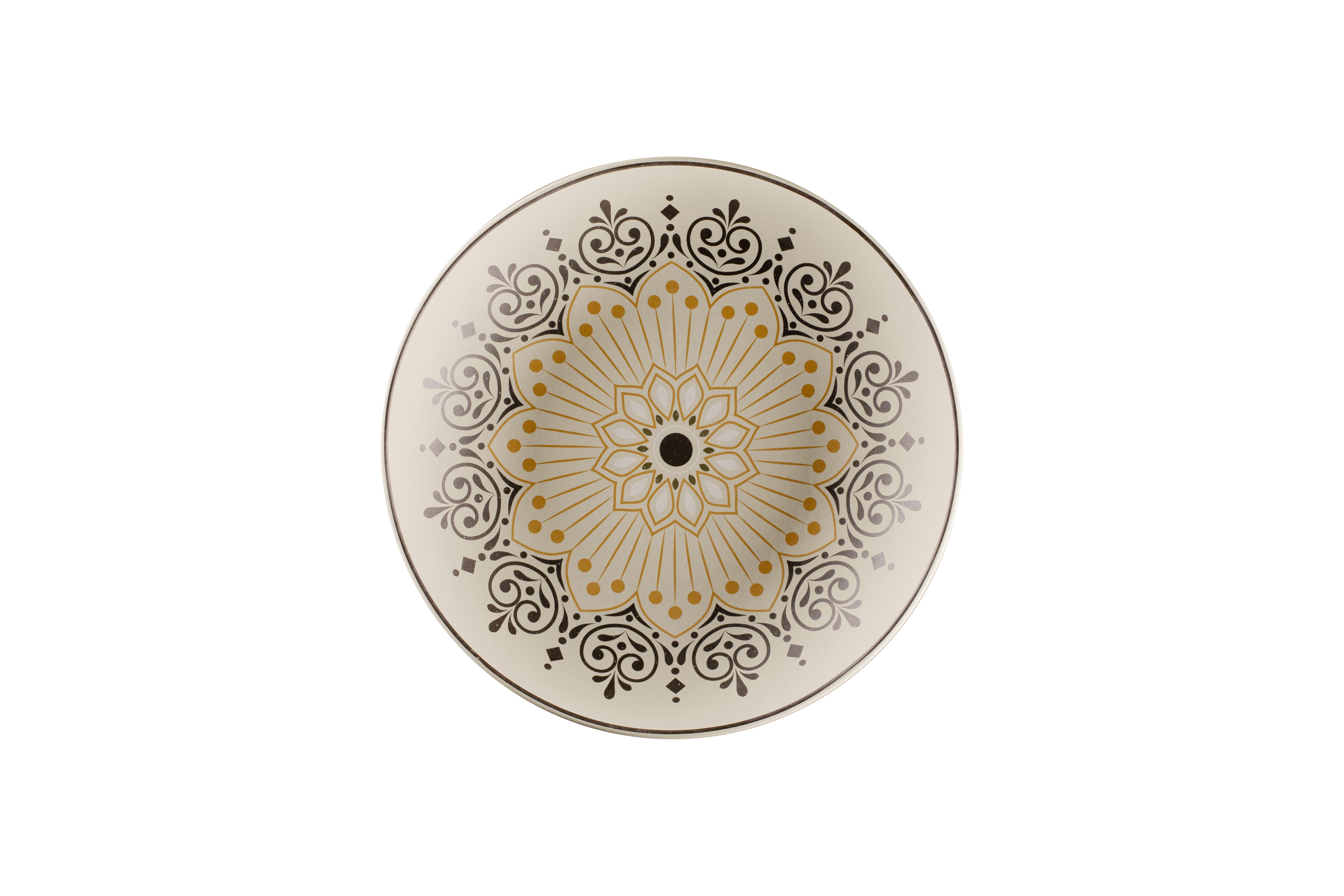 Teller tief coup Ø26,1cm H4,5cm 1,085L ARGILA CARTAGENA decorated grey