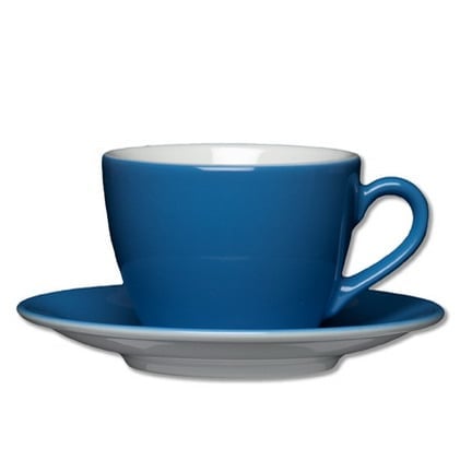 Kaffeetasse mit Untertasse 0,21L COFFEESHOP blau