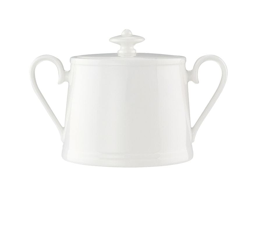Weiße Zuckerdose 0,15L Stella aus Hotelporzellan mit Deckel und Henkeln von Villeroy & Boch für Gastronomie