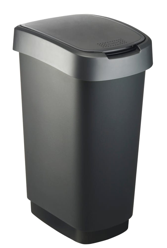 Abfallbehälter 50L TWIST dunkelsilber