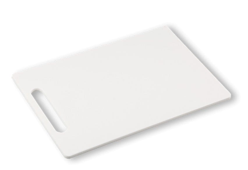 Schneidbrett 37x25x0,8cm weiß mit Griff PP