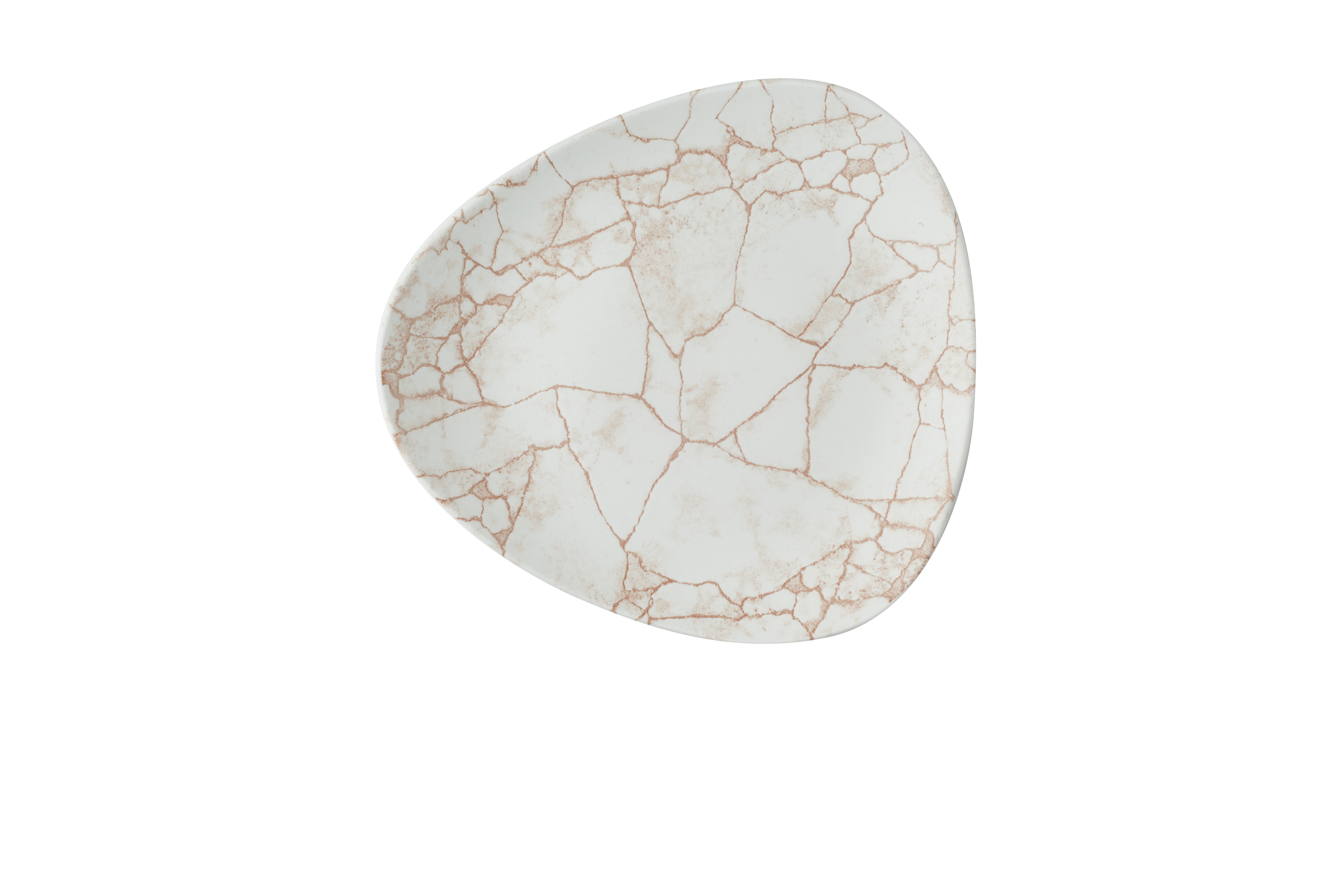 Teller flach dreieckig 22,9cm KINTSUGI coral