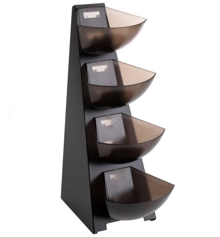 Multi-Rack mit 4 Schütten je 1L grau matt