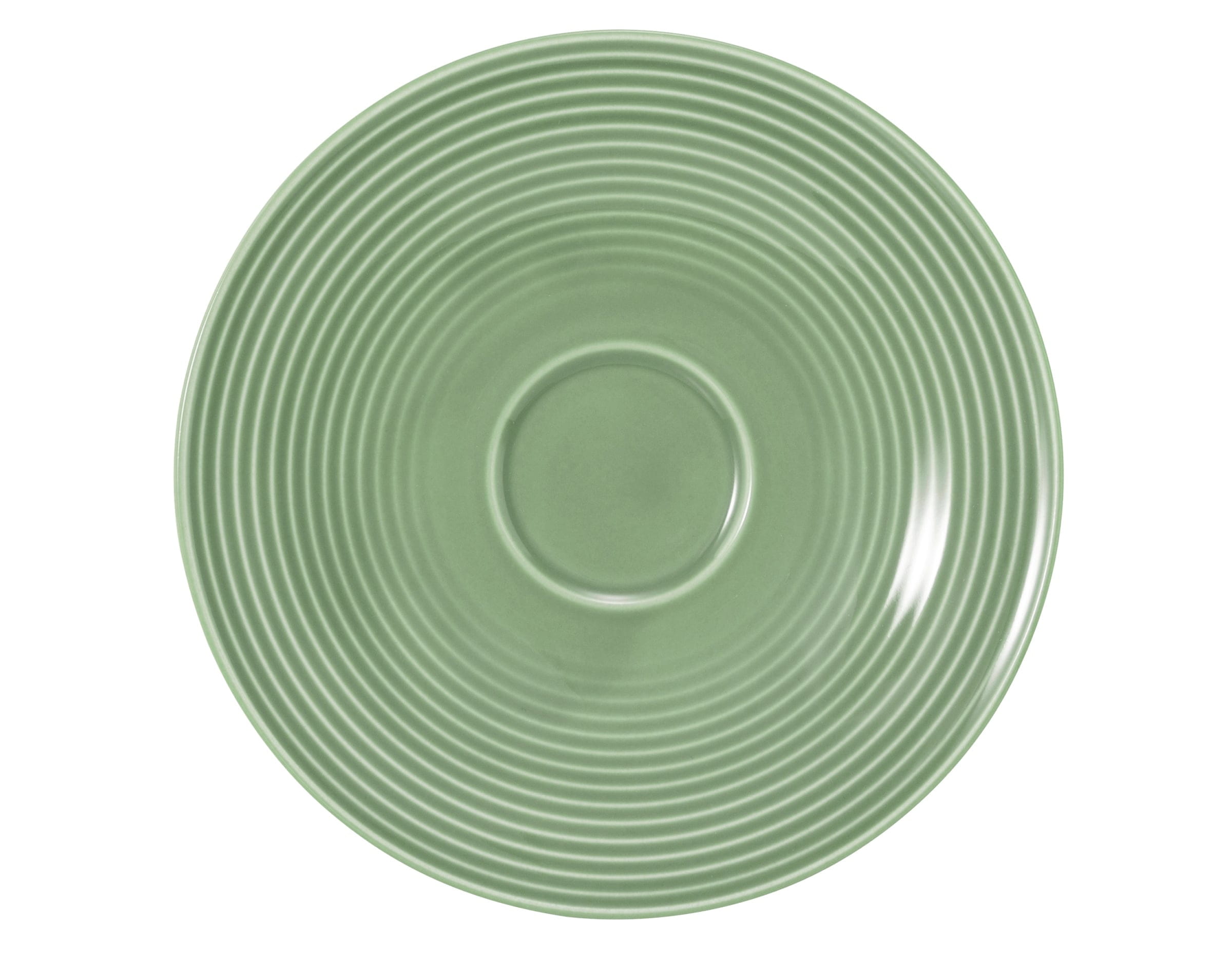 Kombiuntertasse rund mit Relief groß 16,5cm BEAT salbeigrün