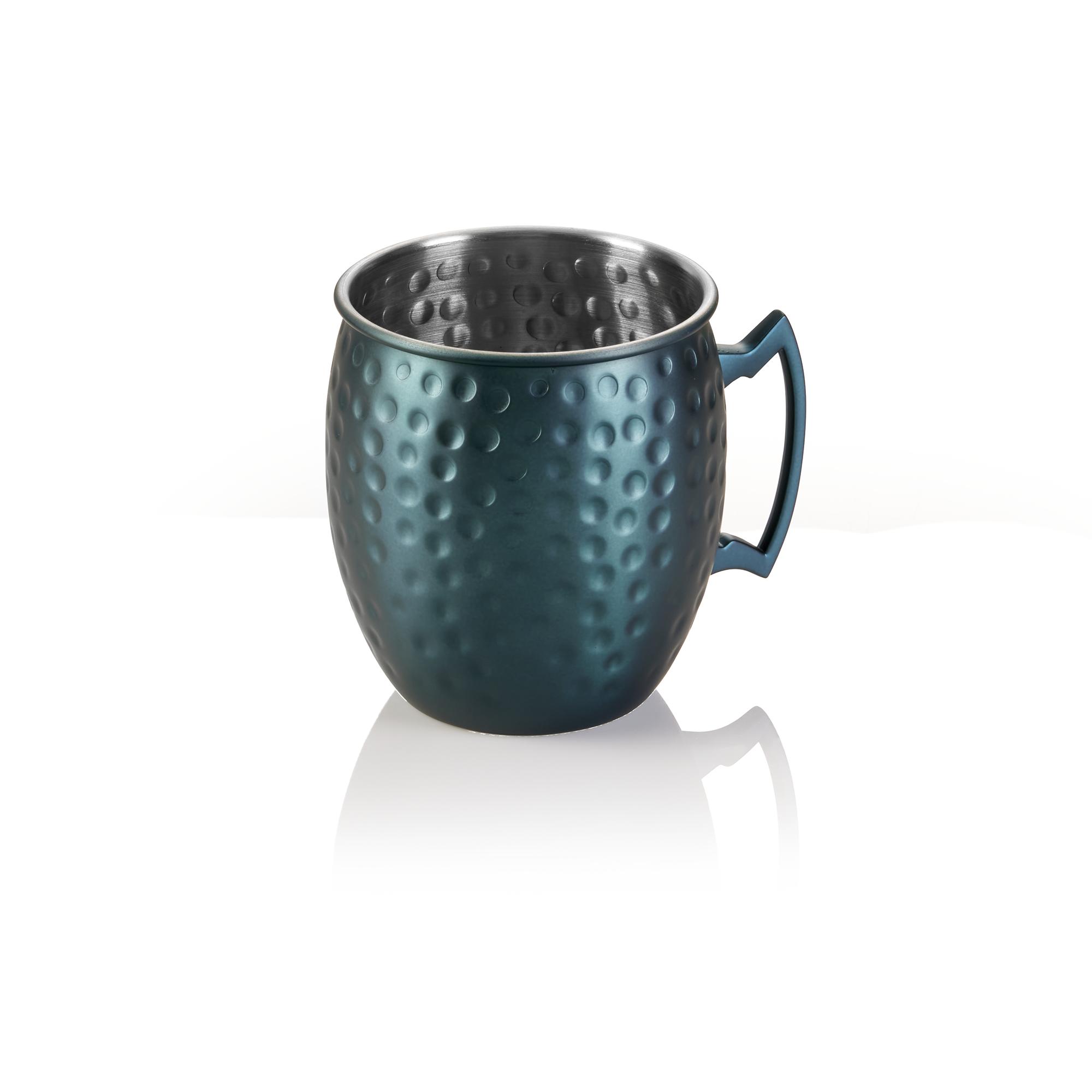 Moscow-Mule-Becher 0,5l Ø9cm H10cm NOCTURN 18/8 gehämmert blau matt