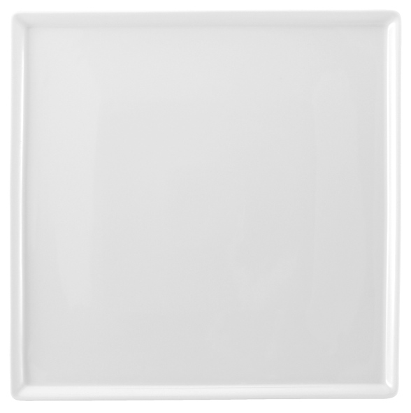 Platte eckig mit Fahne 32,5x32,5cm BUFFET GOURMET weiß
