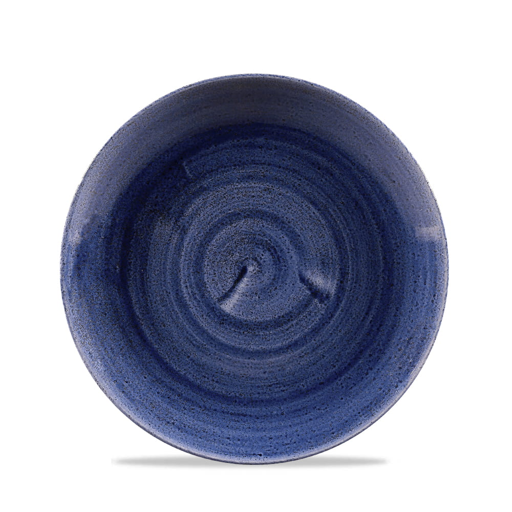 Teller flach coup 21,7cm STONECAST PATINA cobalt blue