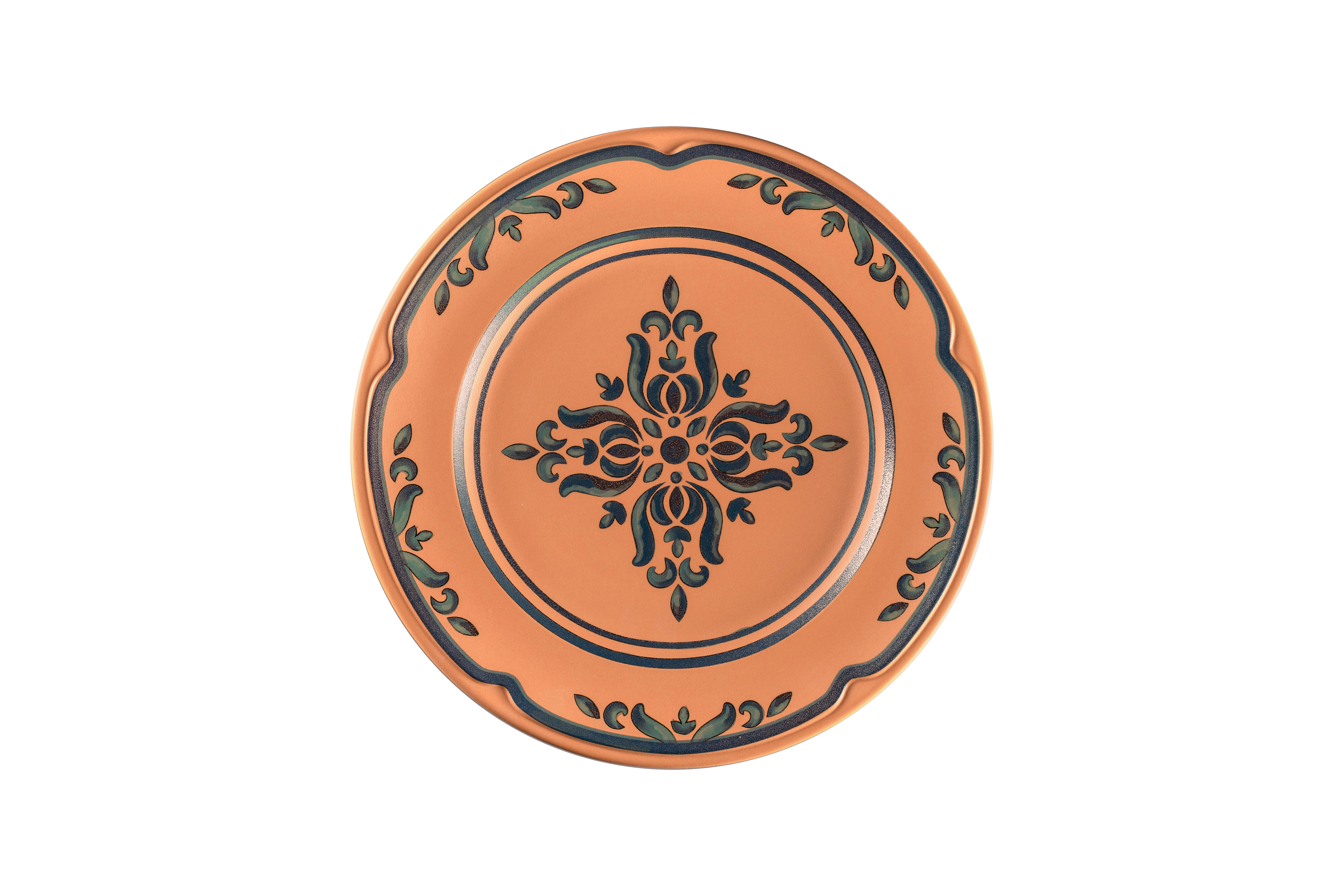 Teller flach Ø28,9cm H2,9cm TERO OSTIA decorated terracotta