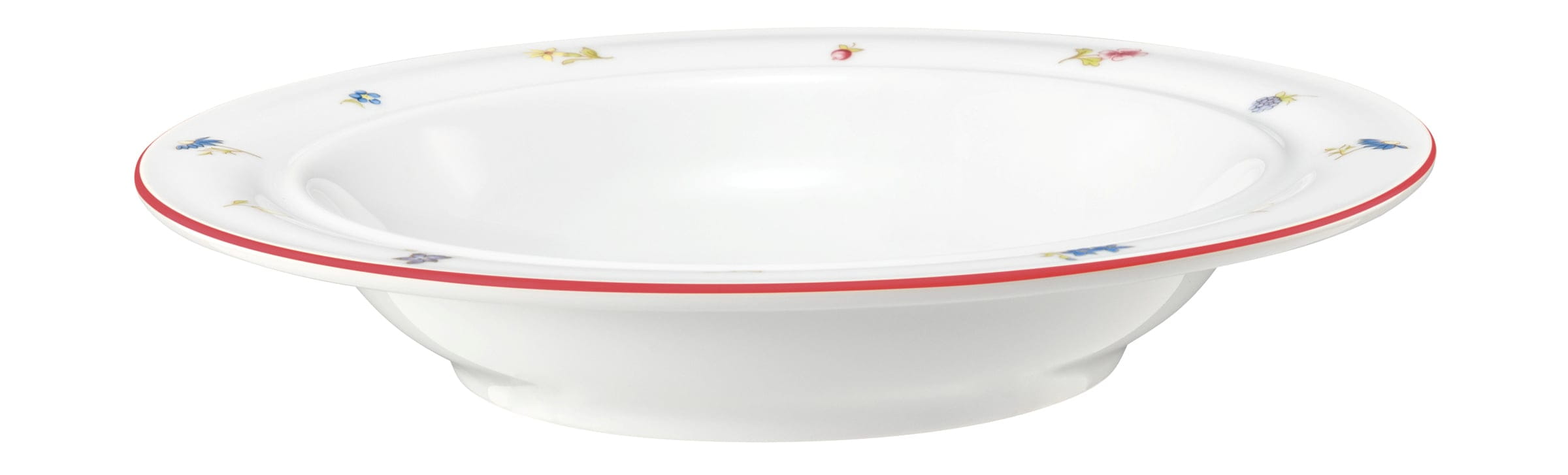 Teller rund tief 23cm COMMUNITY streublume rote linie