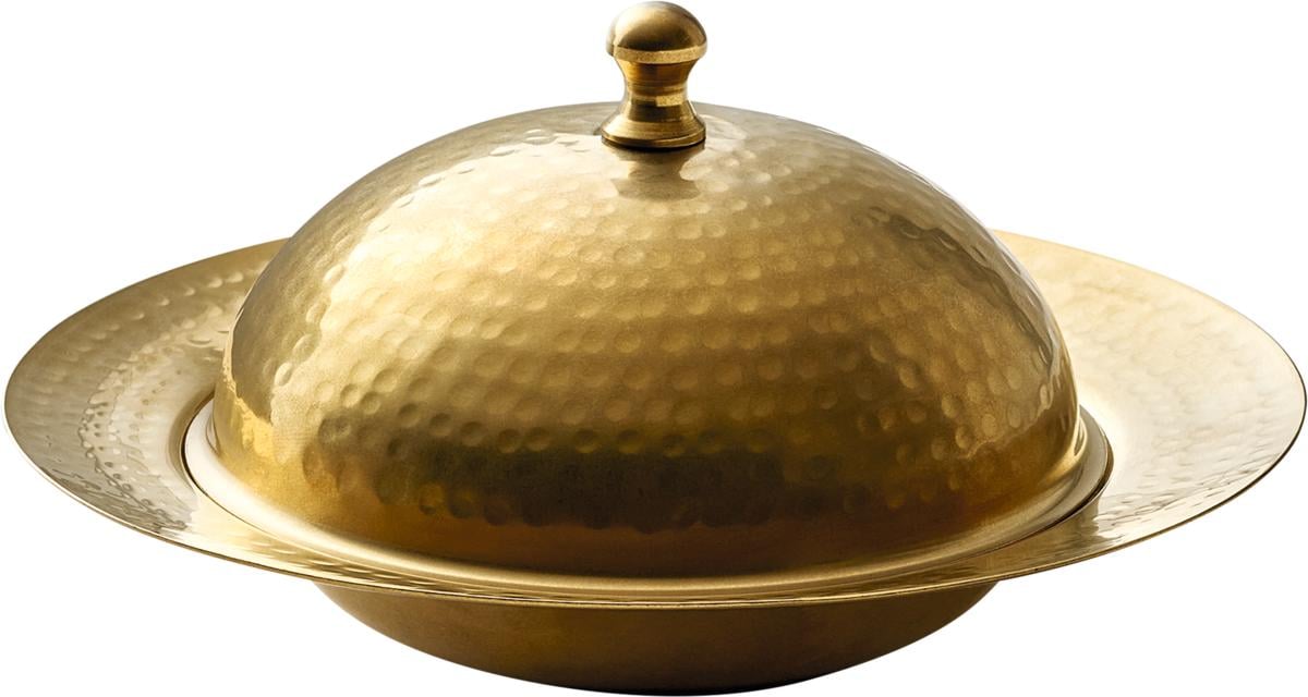 Teller rund mit Cloche 20cm SPOTLIGHTS gold