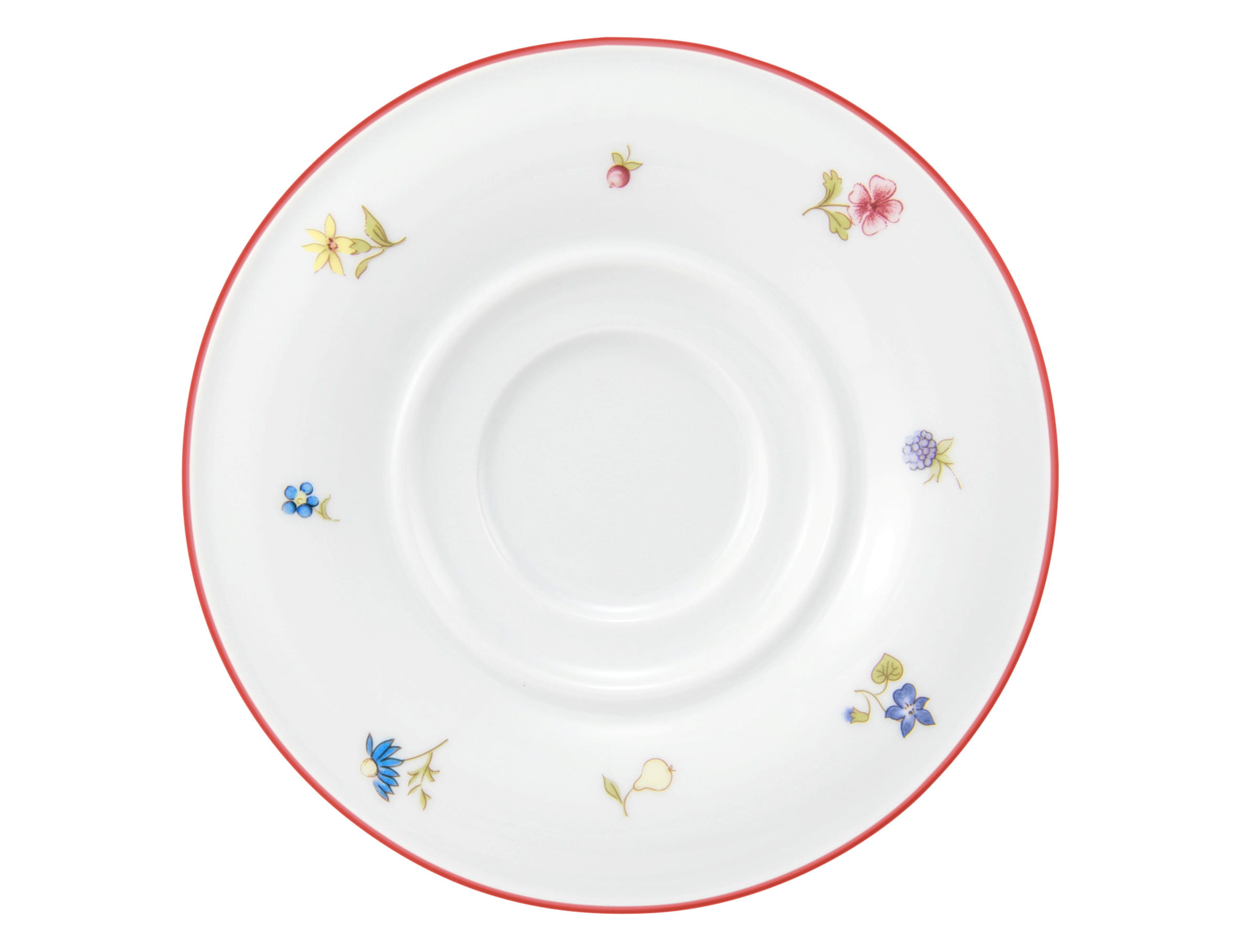 Kombiuntertasse rund 1 15,5cm COMMUNITY streublume rote linie