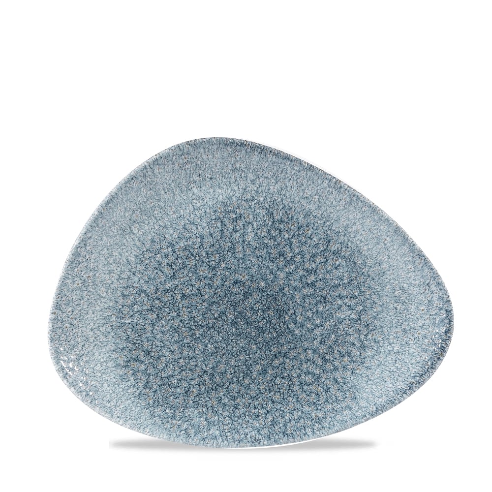 Platte Chefs dreieckig 26,5x20,5cm RAKU Topaz blue