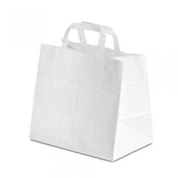 250 Stück Tragetaschen Papier 26x17,5x26cm weiß