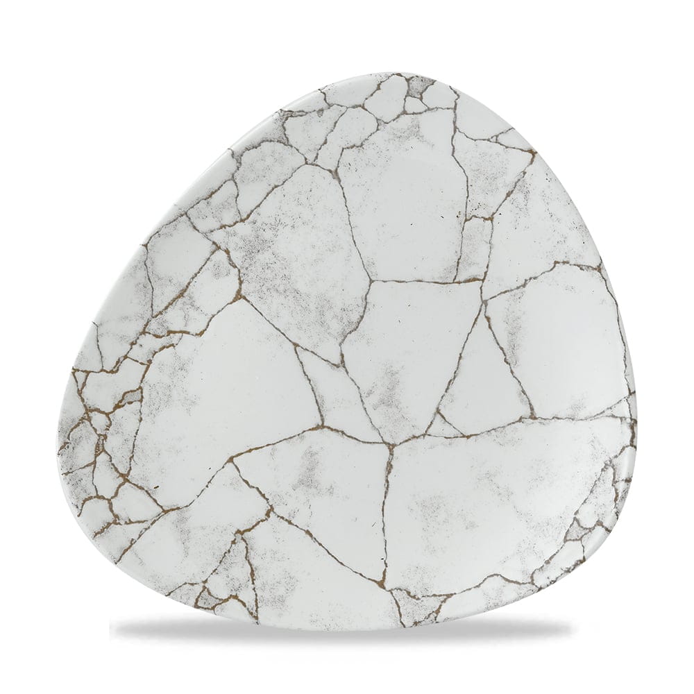 Teller dreieckig 22,9cm KINTSUGI agate grey