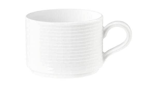 Milchkaffeetasse Relief 0,25L BLUES weiß stapelbar