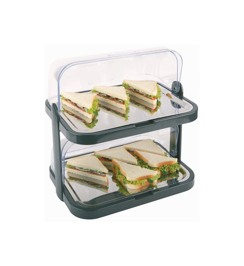 Buffet-Vitrine DOPPELDECKER L:44cm B:32cm H:44cm schwarz
