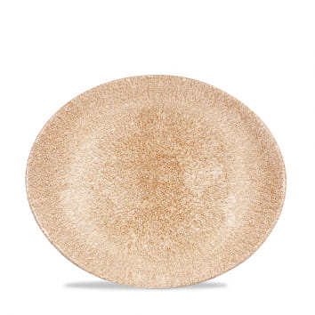 Platte oval coup 27x22,9cm RAKU garnet orange