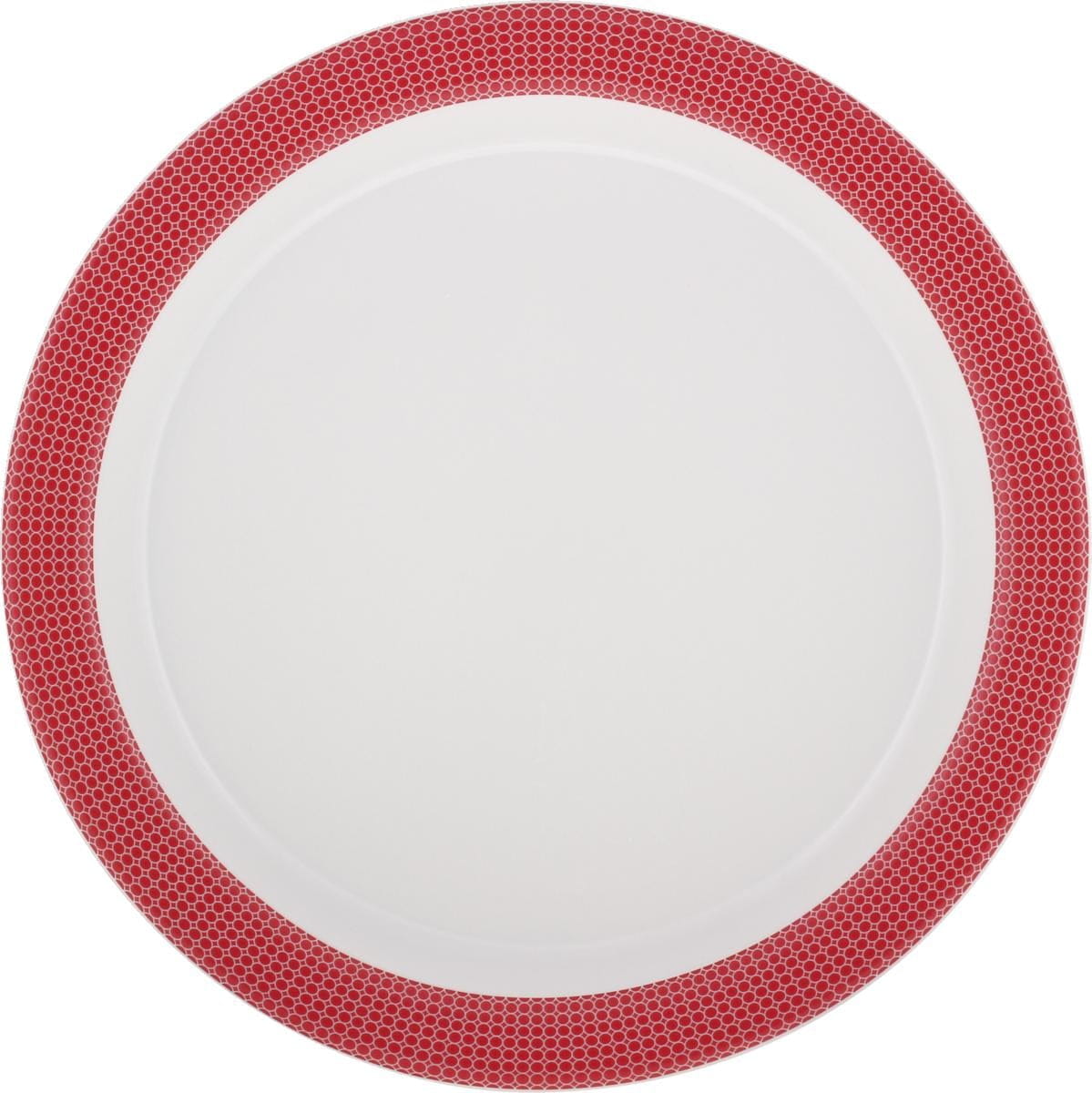 Spezialteller halbtief Fahne 25cm INVITA DIMENSION PUNKTE kirschrot