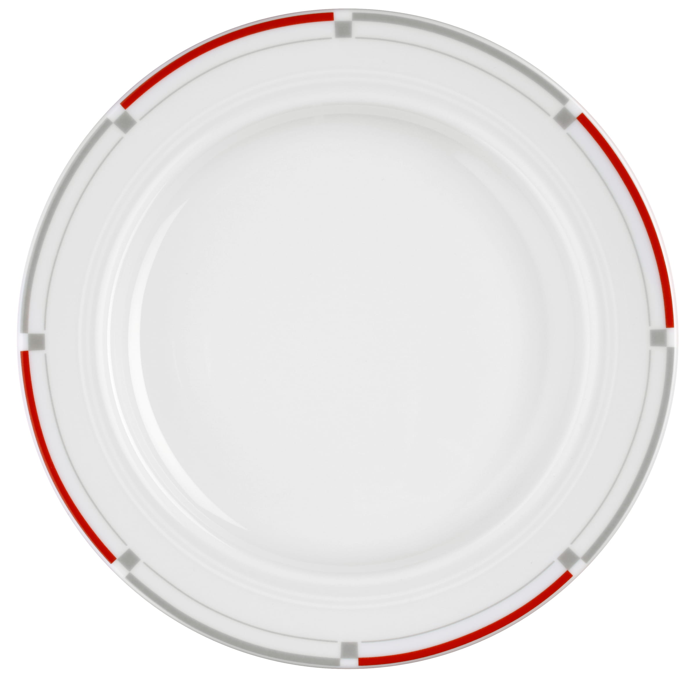 Teller rund mit Relief flach 25,5cm VITALIS rot-grau