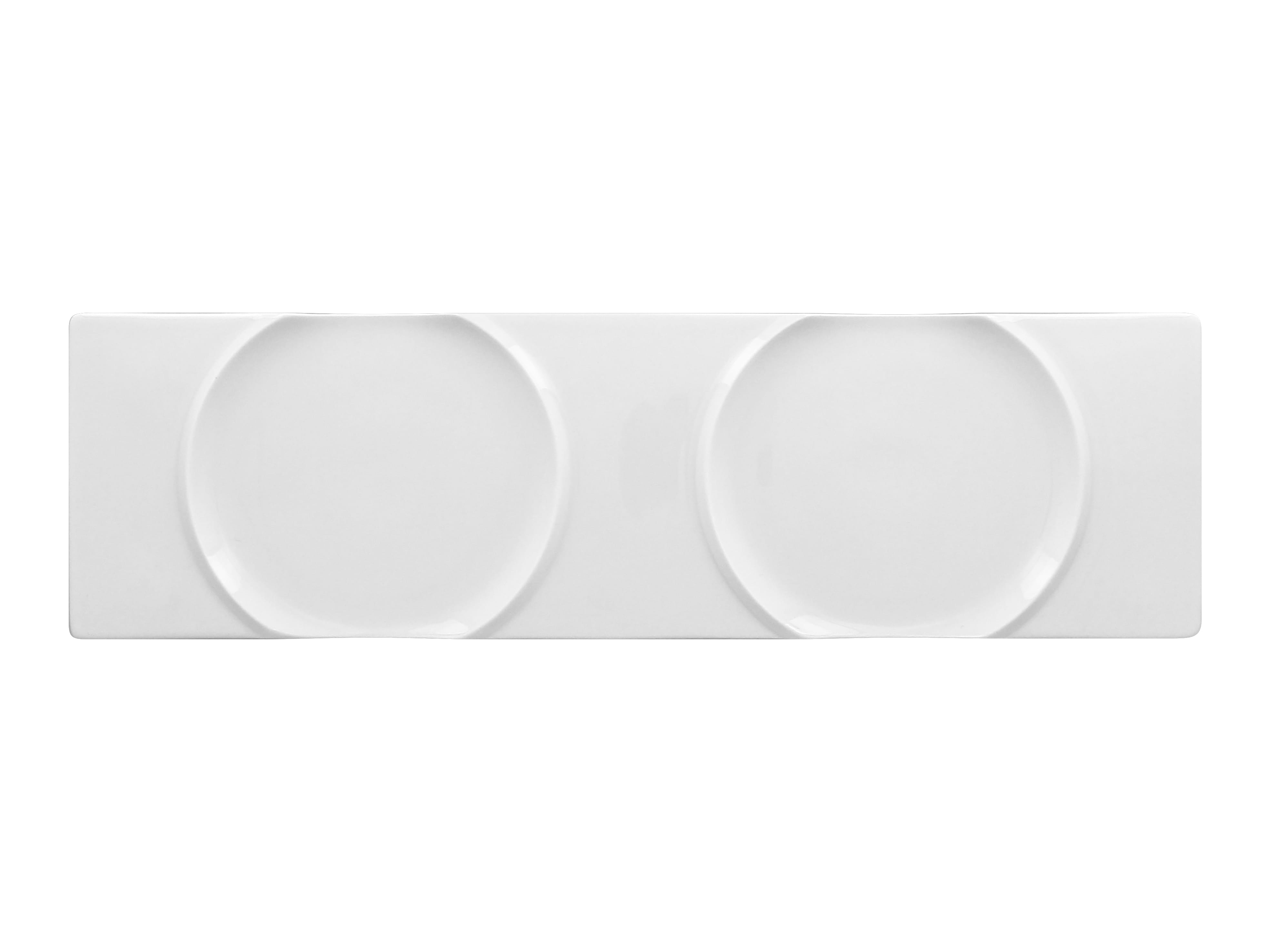 Gourmetplatte mit Cloche cm 41x12x1,5cm MOON white