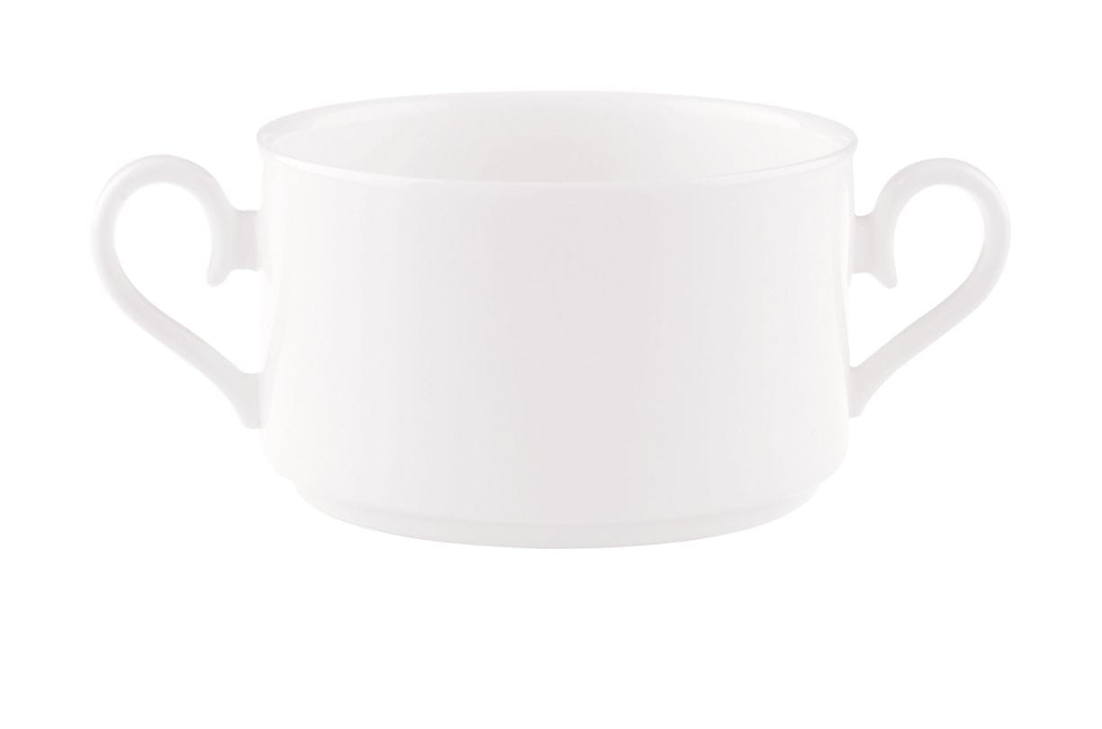Weiße Suppentasse 0,27l Stella aus Hotelporzellan mit zwei Henkeln für Gastronomie, Villeroy & Boch