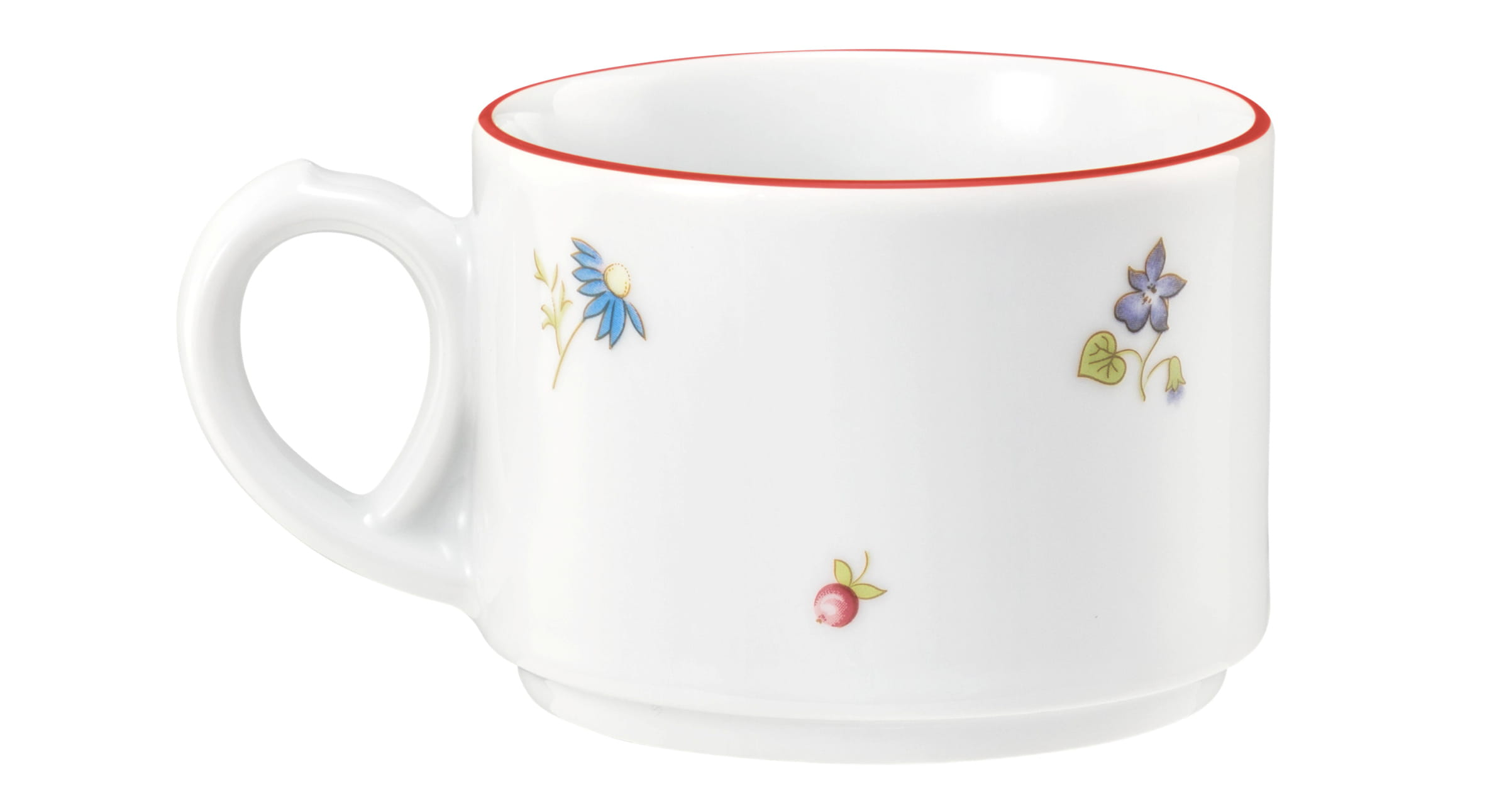 Kaffeetasse rund 0,18l COMMUNITY streublume rote linie