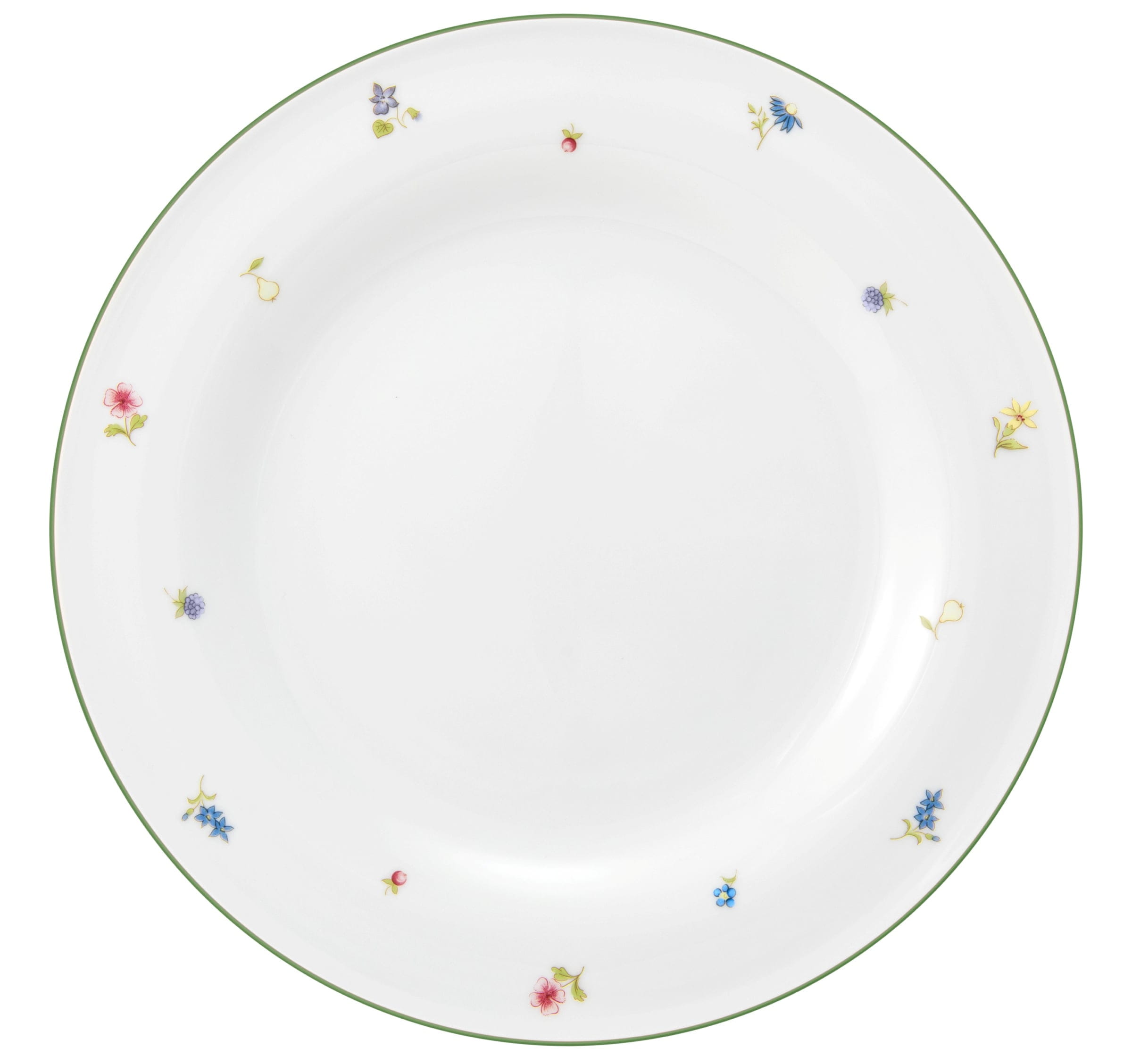 Teller rund flach 28cm COMMUNITY streublume grüne linie