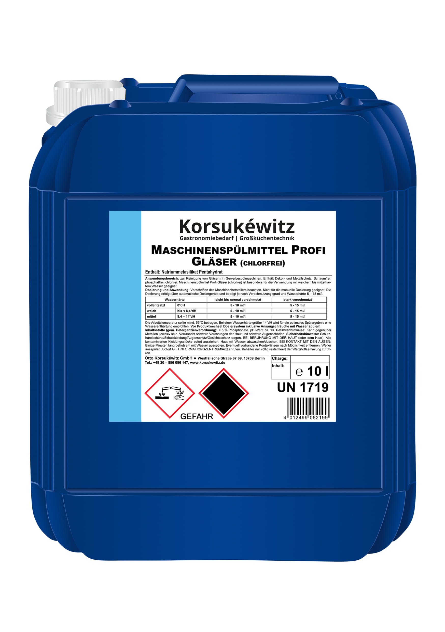 Maschinenspülmittel 10l PROFI für Gläser Kanister
