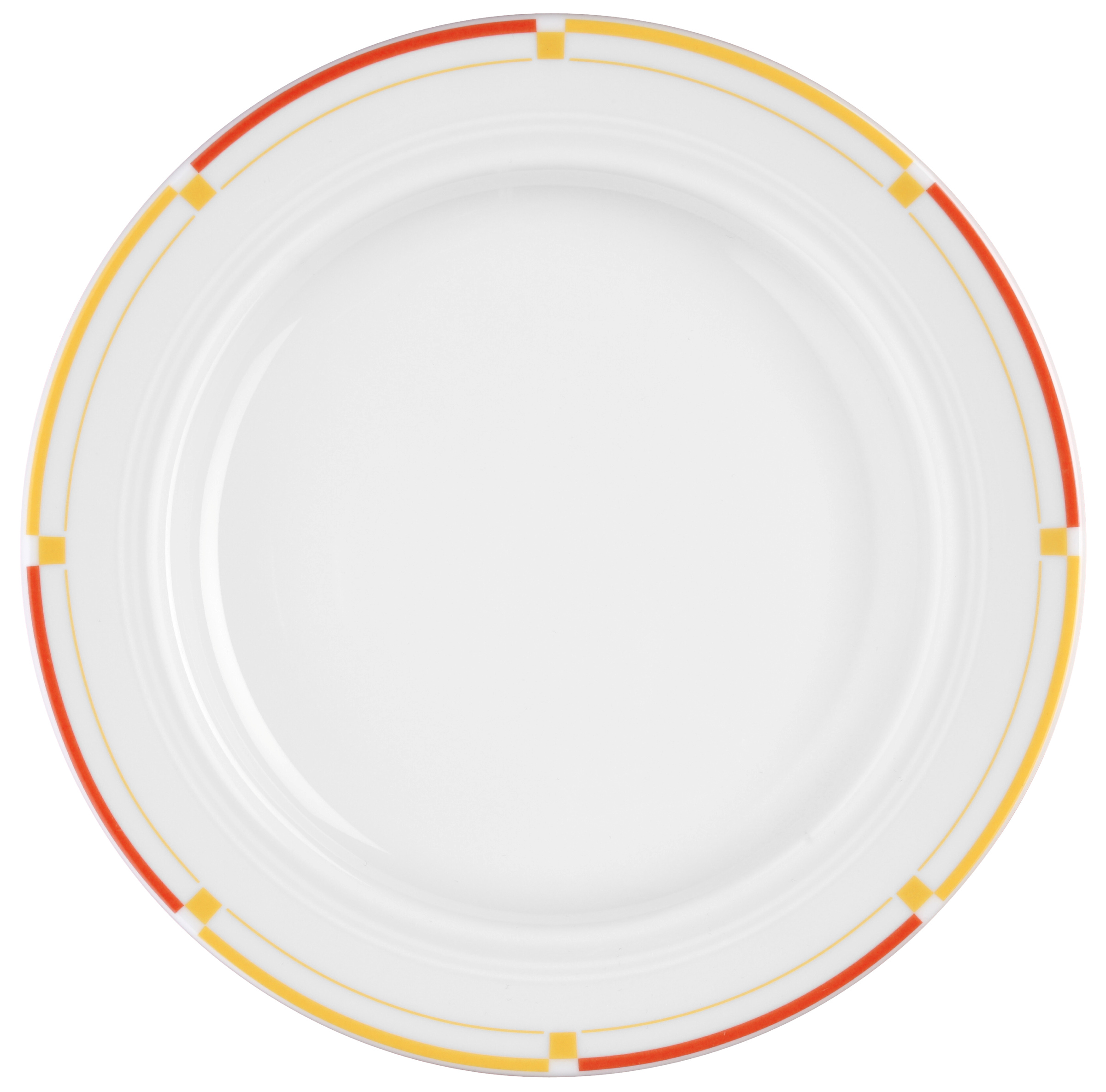 Teller rund mit Relief flach 25,5cm VITALIS dunkelgelb-rot