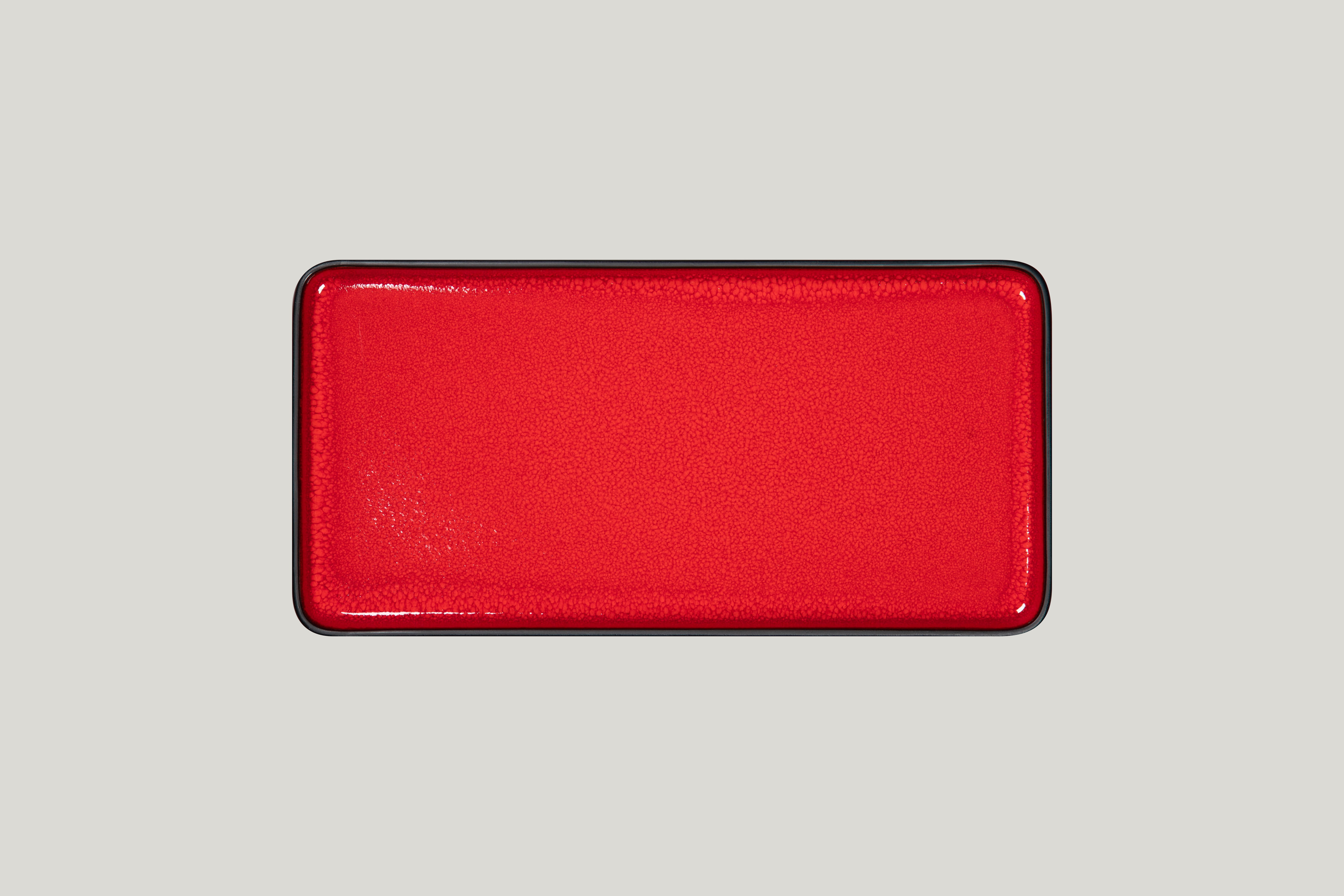 Teller flach rechteckig 32x16x2,3cm Fractal FIRE red