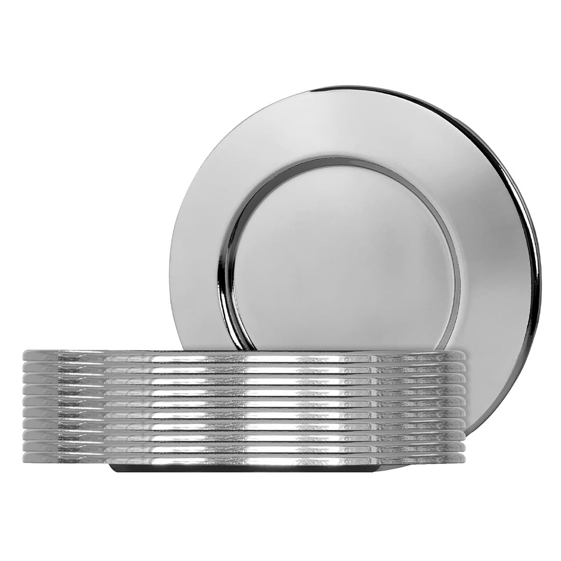 10 Stück Untersetzerset Edelstahl