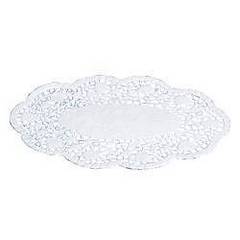 250 Stück Tablettdeckchen oval 26x18cm Dekor Rose weiß