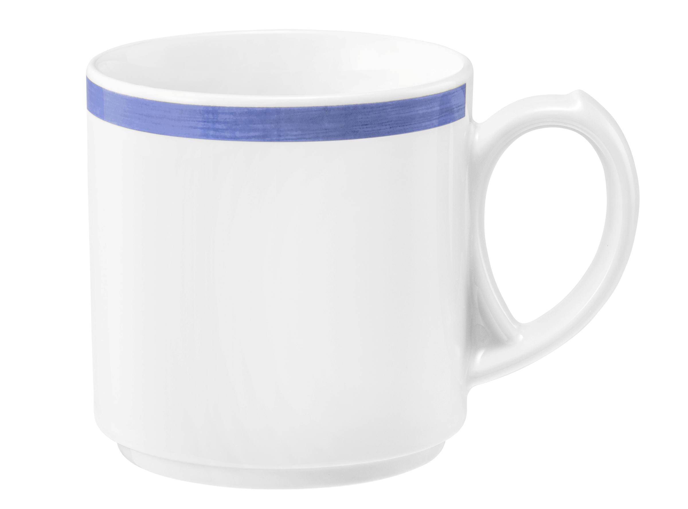 Becher rund mit Henkel 0,28l COMMUNITY pinselband blau