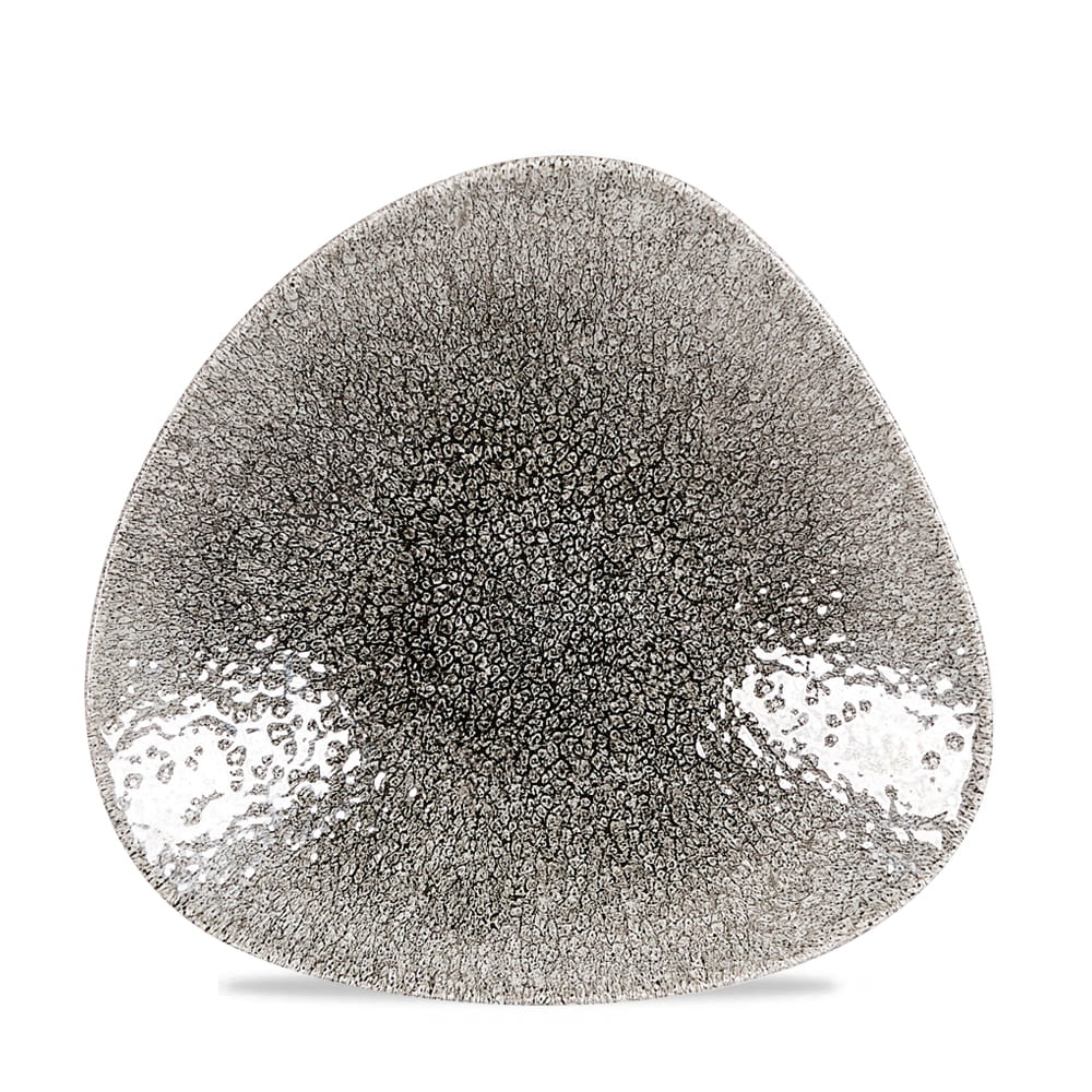 Schale Shallow dreieckig 27,2x26,7cm RAKU Quartz black