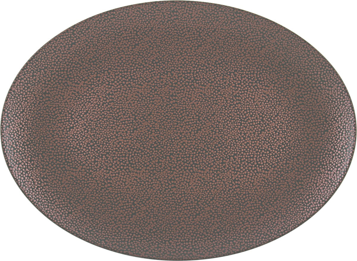 Platte oval coup 33x24cm PURITY PEARLS METALLIC copper