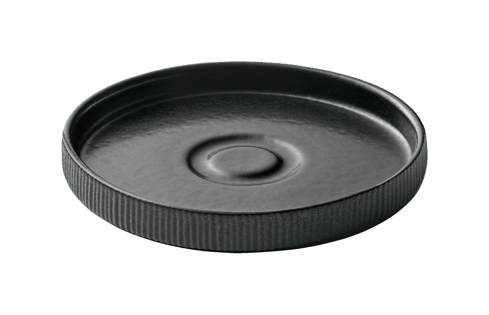 Untertasse rund 15cm NARA RELIEF schwarz