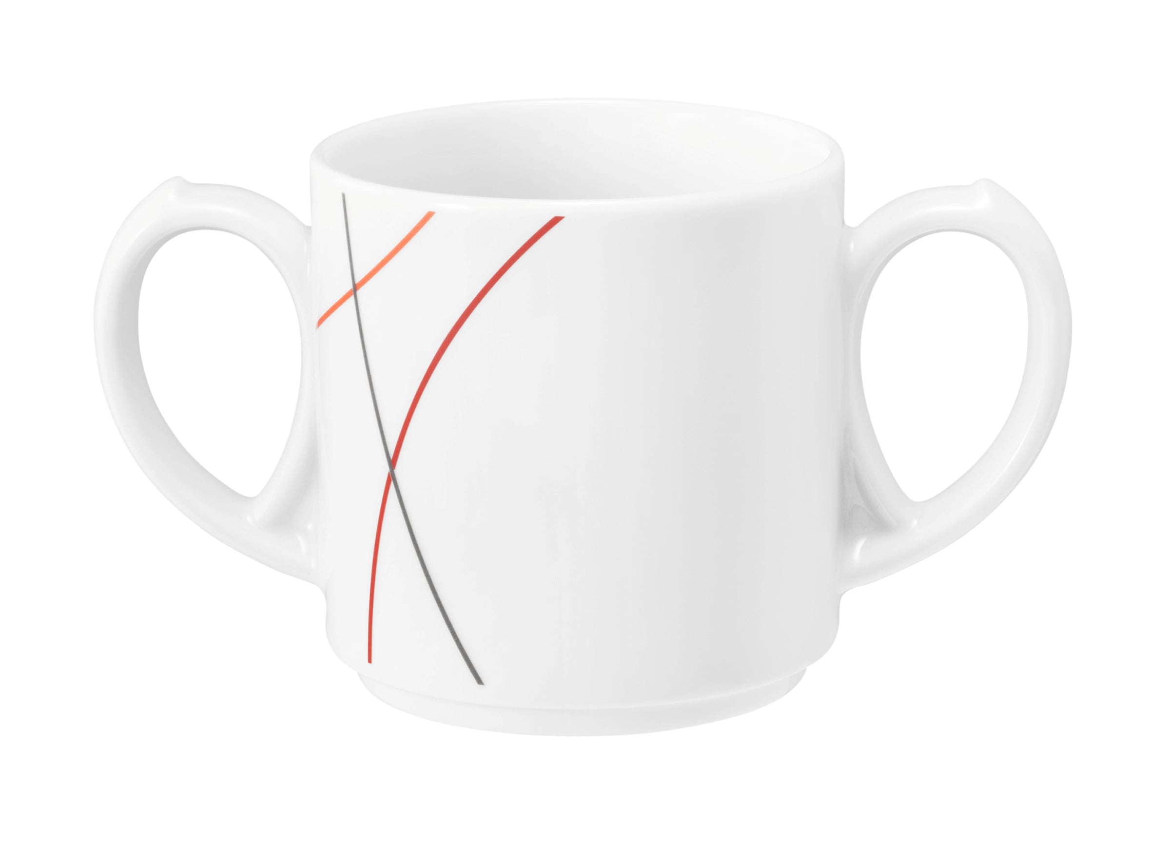 Becher rund mit 2 Henkel 0,28l COMMUNITY red line