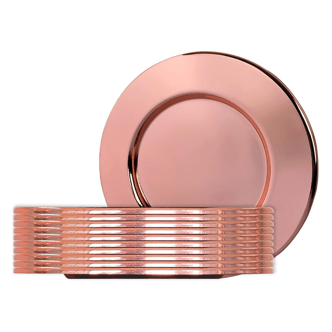 10 Stück Untersetzerset Edelstahl kupferfarben