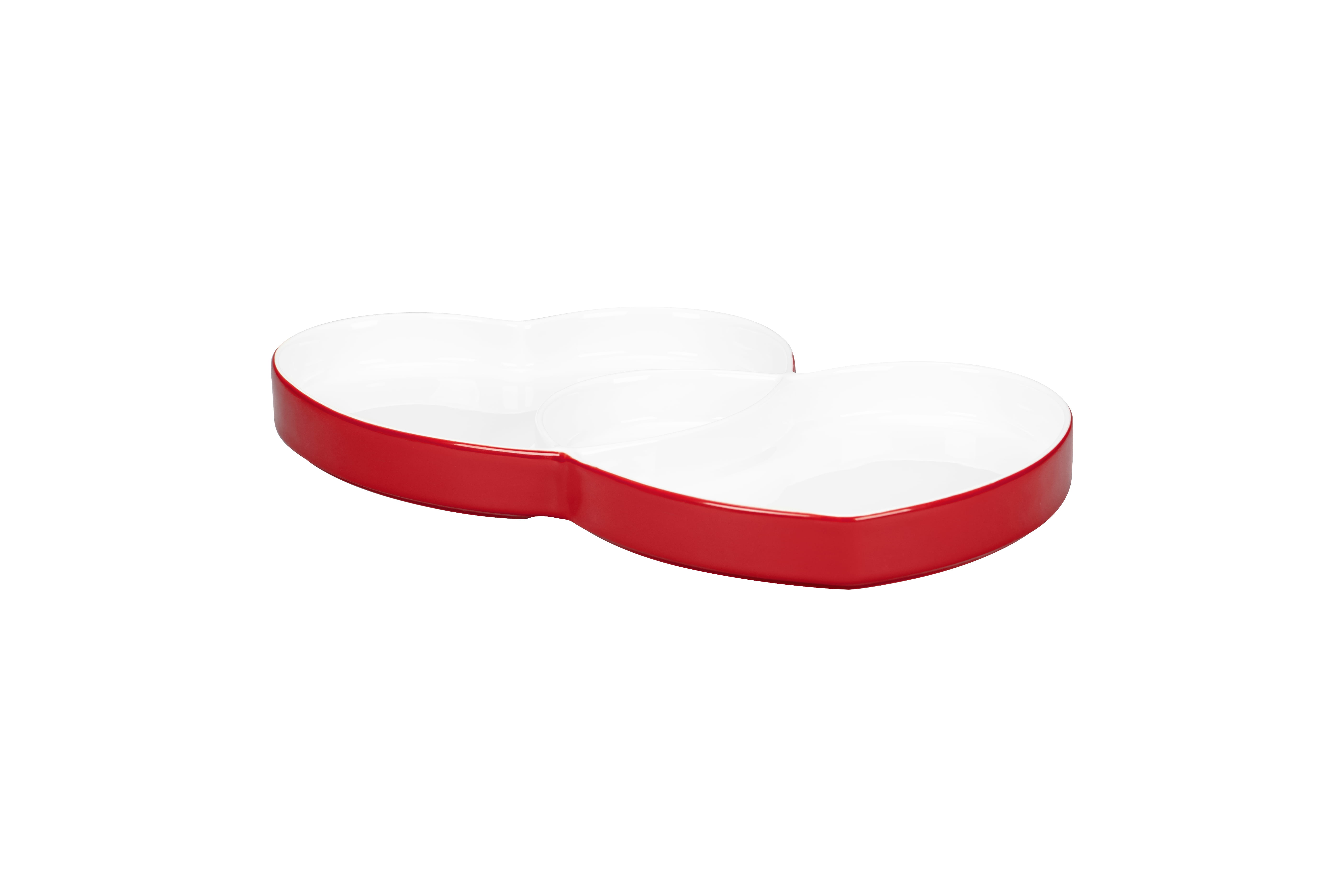 Teller tief zum Teilen 29x26,4x3cm 0,85L CLICHÉ red & white