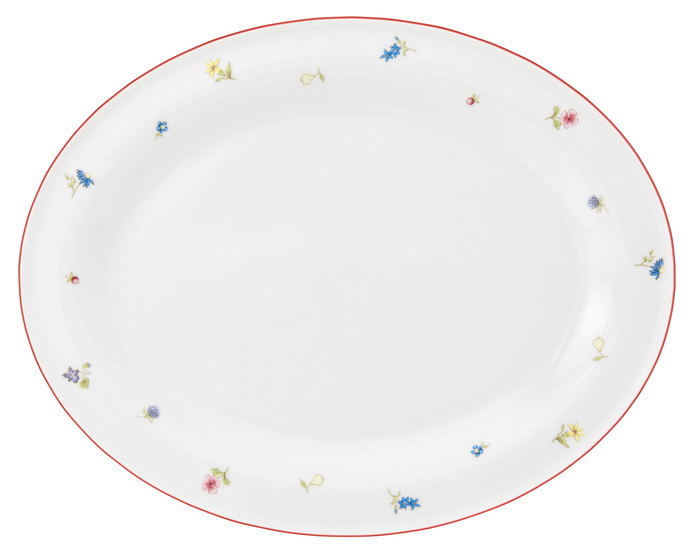 Platte oval oval 35cm COMMUNITY streublume rote linie