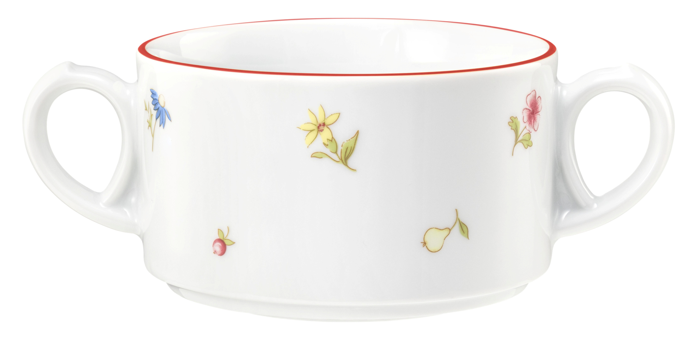 Suppentasse rund 0,3l COMMUNITY streublume rote linie