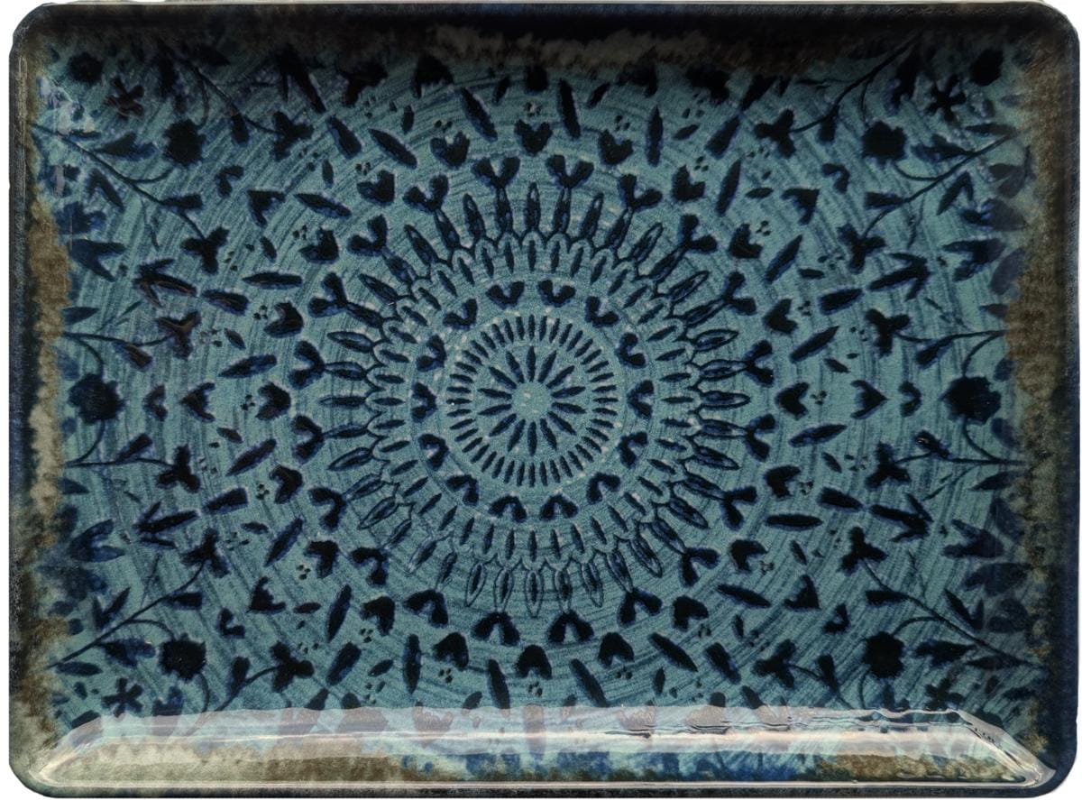 Platte rechteckig 23x17cm MIRAGE indigo