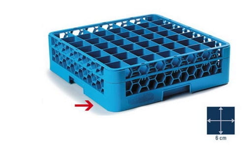 Gläsergrundspülkorb 49 Fächer OPTICLEAN blau