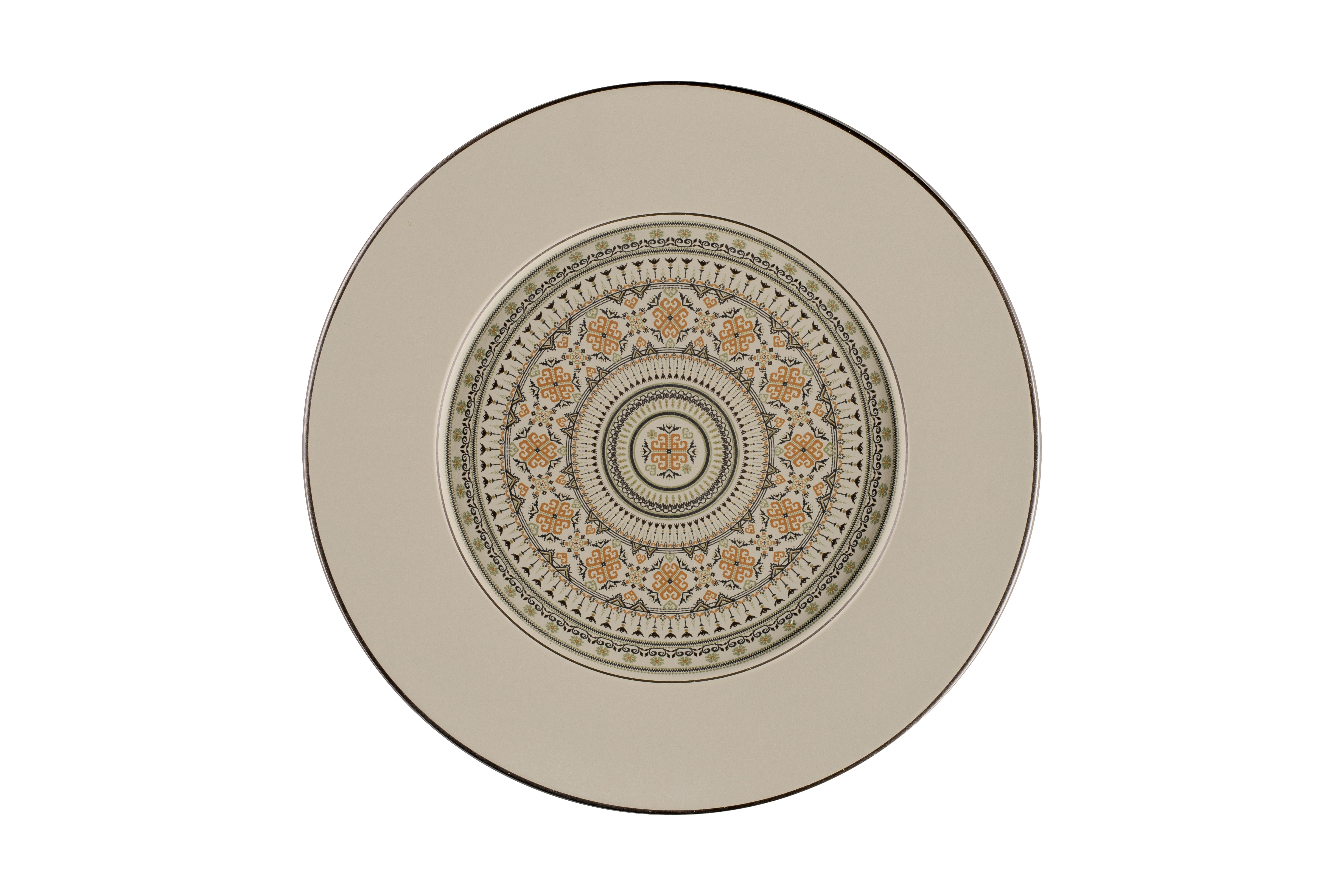 Teller flach Ø32,5cm H2,5cm ARGILA GENOA decorated grey