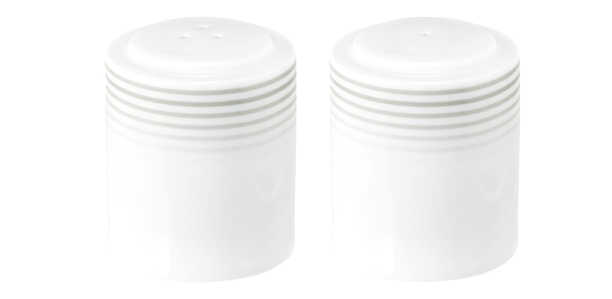 Garnitur rund Salz und Pfeffer (glatt) BLUES perlgrau