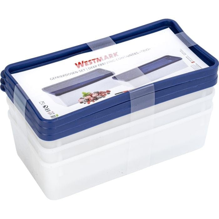 3 Stück Frischaltedosen 1L mit Deckel TRIO