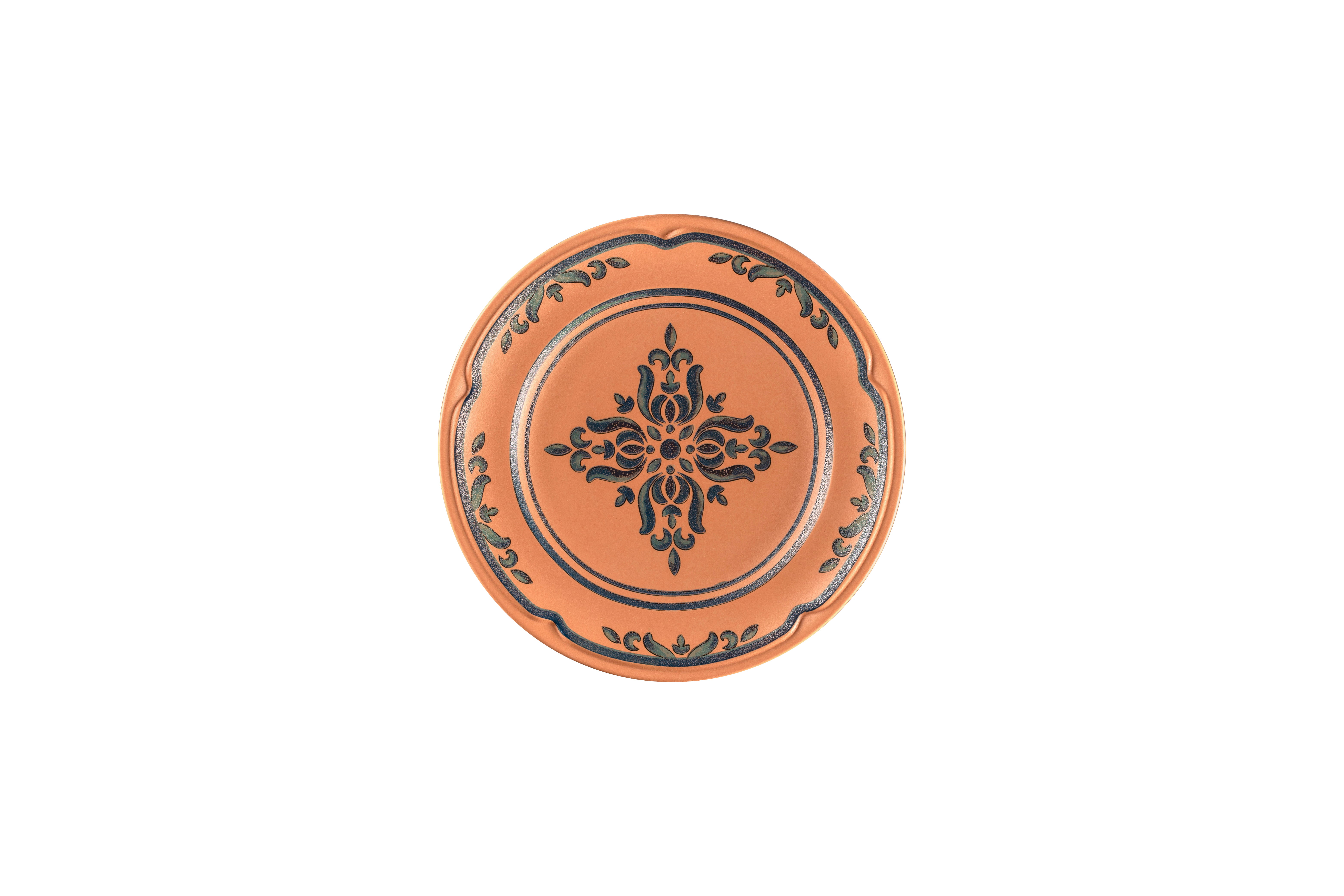 Teller flach Ø20,7cm H2,4cm TERO OSTIA decorated terracotta